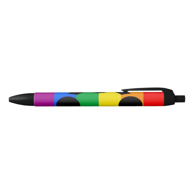 Rainbow Niche Pride Flag Black Ink Pen (Top)