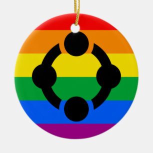 Rainbow Niche Pride Flag Ceramic Ornament