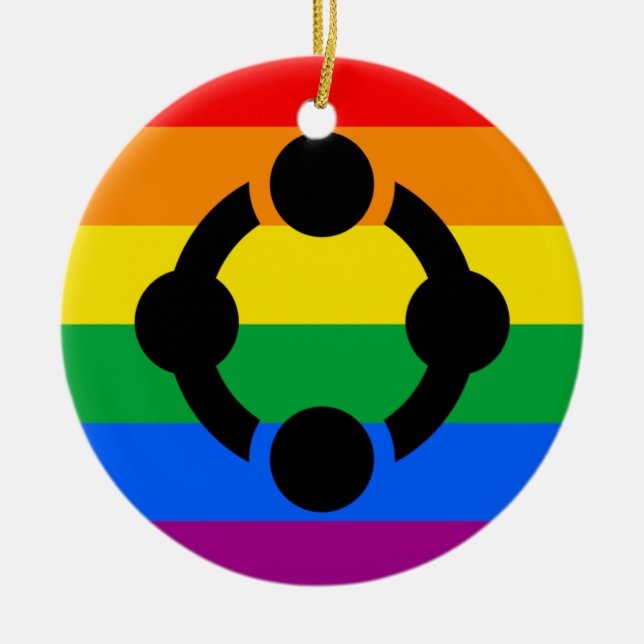 Rainbow Niche Pride Flag Ceramic Ornament (Front)