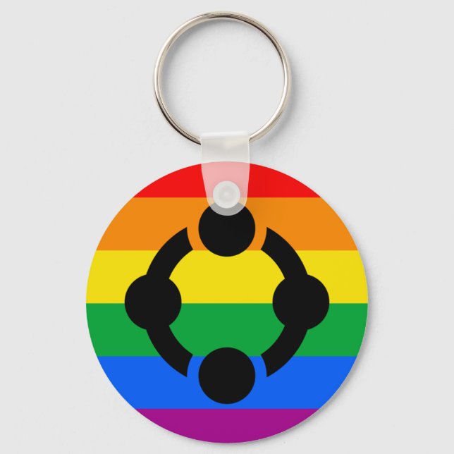 Rainbow Niche Pride Flag Keychain (Front)