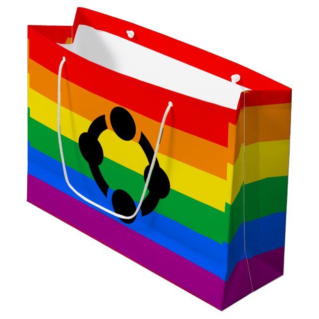 Rainbow Niche Pride Flag Large Gift Bag (Front Angled)