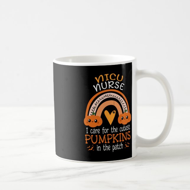 Rainbow NICU Nurse Cutest Pumpkins In The Patch Ha Coffee Mug (Right)