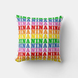 Rainbow Nina Throw Pillow