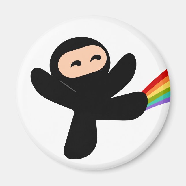 Rainbow Ninja Kick Magnet (Front)