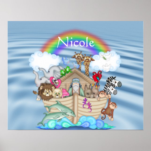 RAINBOW NOAHS ARK NURSERY DECORATION Poster (Front)