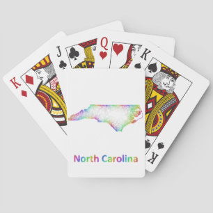 Rainbow North Carolina map Playing Cards