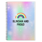 Rainbow notebook, blindian and proud