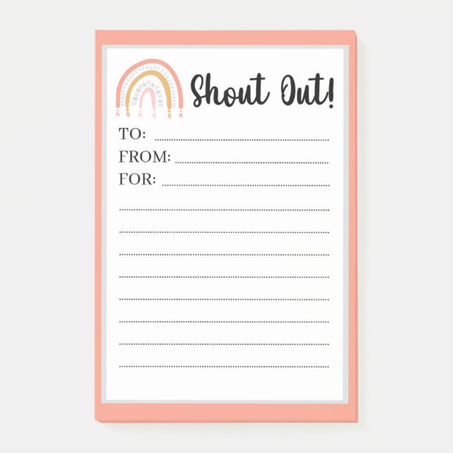Rainbow Notes from Teacher Shout Out Post It Notes (Front)