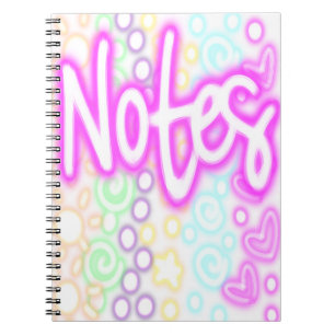 Rainbow “Notes” Notebook – Neon Pastel Aesthetic 