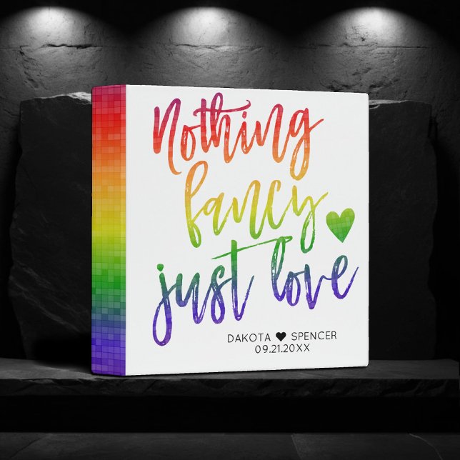 Rainbow Nothing Fancy Just Love | Wedding Album Binder (Creator Uploaded)