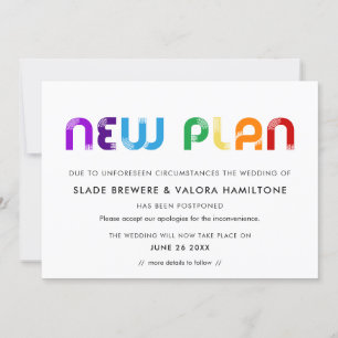 Rainbow Nouveau plan repoussé carte mariage