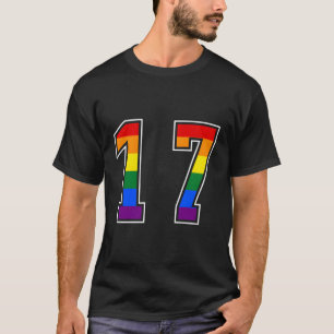 Rainbow Number 17 Team Junior Numbered Uniform T-Shirt