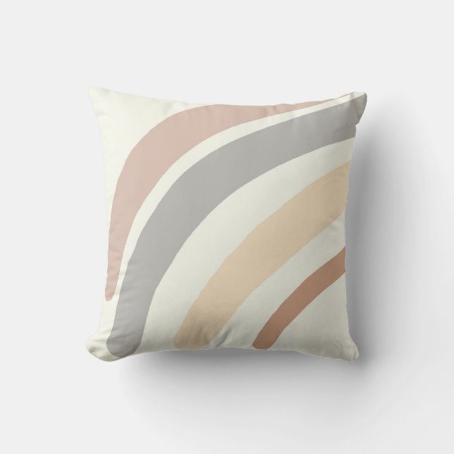 rainbow nursery pillow, neutral boho nursery decor throw pillow (Front)