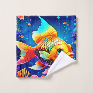 Rainbow Ocean Reef Fish Design Bath Towel Set