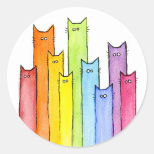 Rainbow of Cats Sticker