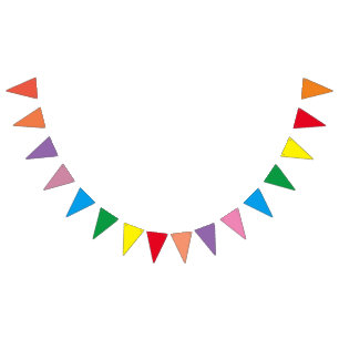 Rainbow of Colour Bunting Flags