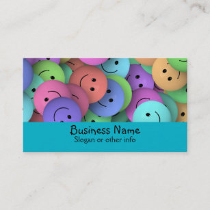 Rainbow of Colourful Happy Faces Business Card