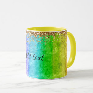 Rainbow of colours Template, customizable Mug