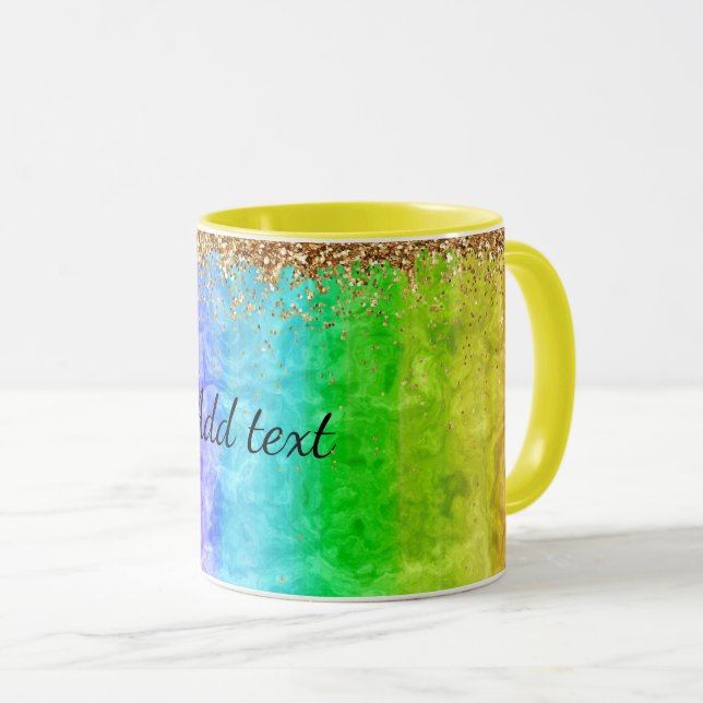 Rainbow of colours Template, customizable Mug (Front Right)