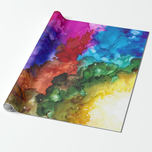 Rainbow of Colours Wrapping Paper (Unrolled)
