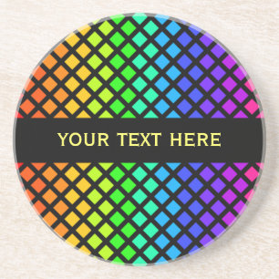 Rainbow of Diamonds coaster, customize Coaster