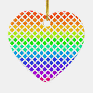 Rainbow of Diamonds ornament, customize Ceramic Ornament