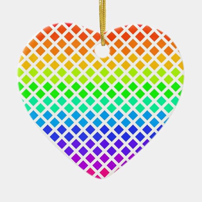 Rainbow of Diamonds ornament, customize Ceramic Ornament (Front)