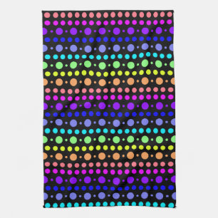 Rainbow of Dots kitchen towels