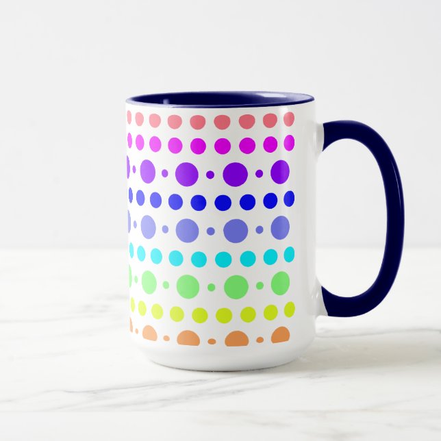 Rainbow of Dots mug - choose your style & colour (Right)