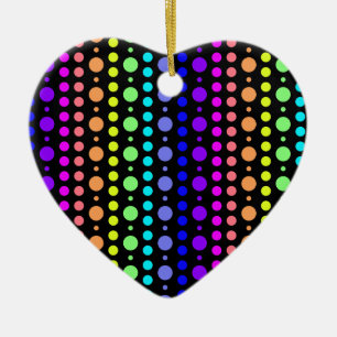 Rainbow of Dots ornament, customize Ceramic Ornament