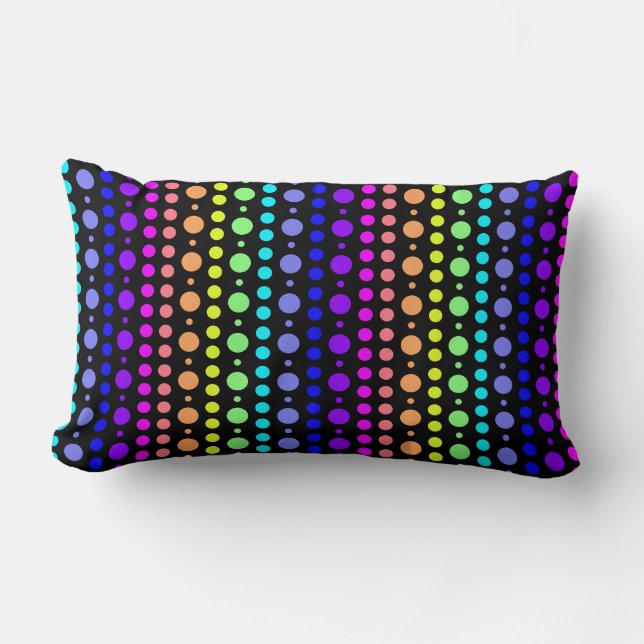 Rainbow of Dots throw pillow (Front)