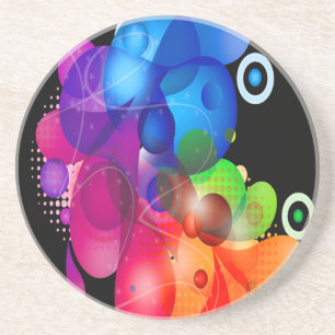 Rainbow of Drips and Splashes Coaster