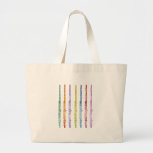 Rainbow of Flutes Large Tote Bag