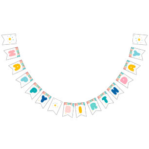 Rainbow of Fun Birthday Party Theme Bunting Flags