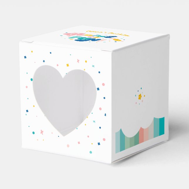 Rainbow of Fun Birthday Party Theme Favor Box (Front Side)