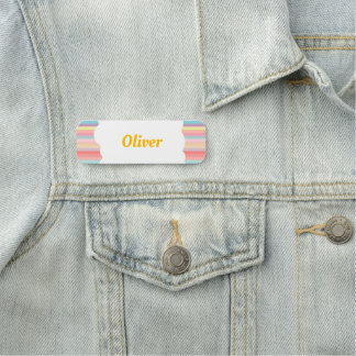 Rainbow of Fun Birthday Party Theme Guest T-Shirt Name Tag
