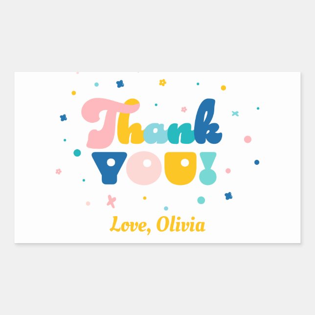 Rainbow of Fun Birthday Party Theme Sticker (Front)