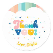 Rainbow of Fun Birthday Party Theme Sticker