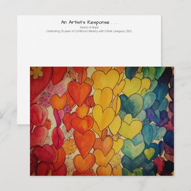 Rainbow of Hearts and Hope Celebration Postcard (Front/Back)