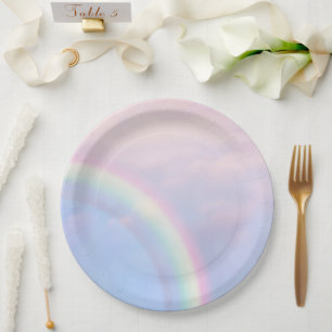 Rainbow of hope - pastel, paper plate