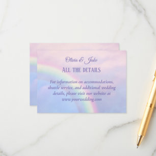 Rainbow of hope - pastel, wedding enclosure card