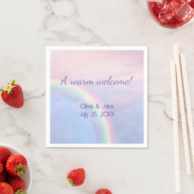 Rainbow of hope - pastel, wedding   napkin (Insitu)