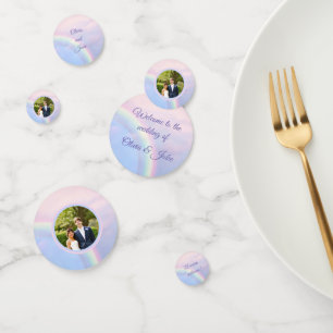 Rainbow of hope, pastel wedding photo confetti