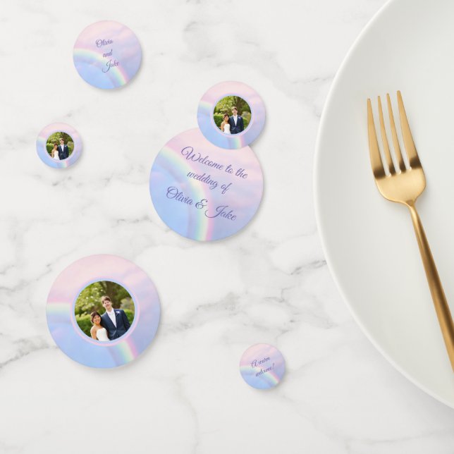 Rainbow of hope, pastel wedding photo  confetti (Group)