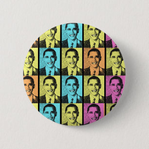 RAINBOW OF HOPE WITH OBAMA 2 INCH ROUND BUTTON