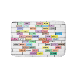 Rainbow of Inspirational Graffiti Bath Mat