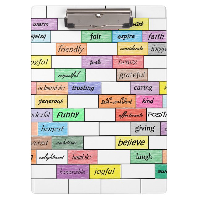 Rainbow of Inspirational Graffiti Clipboard (Front)