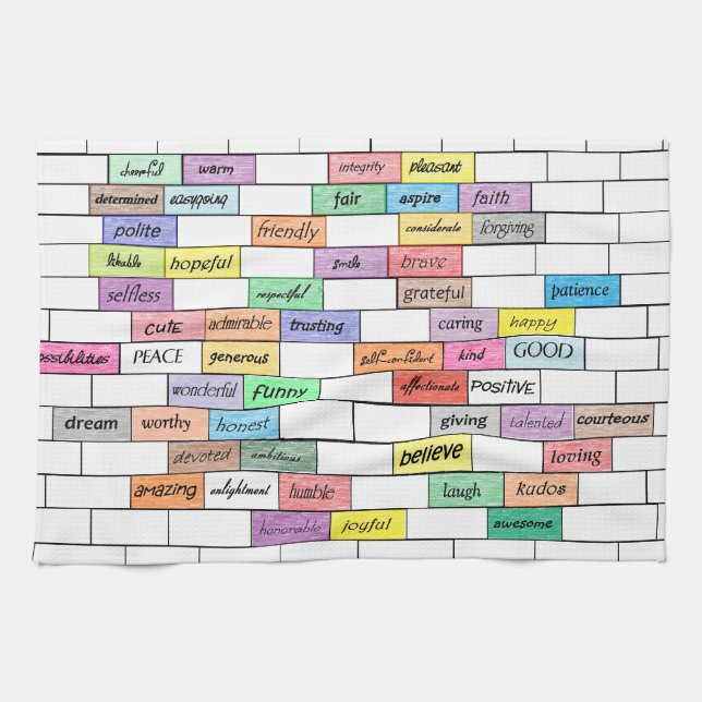 Rainbow of Inspirational Graffiti Kitchen Towel (Horizontal)