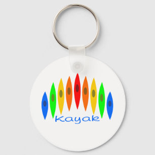 Rainbow of Kayaks Keychain