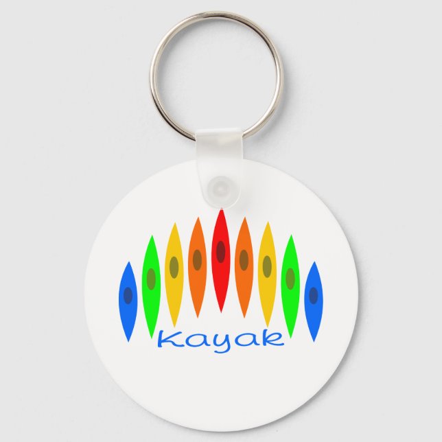 Rainbow of Kayaks Keychain (Front)